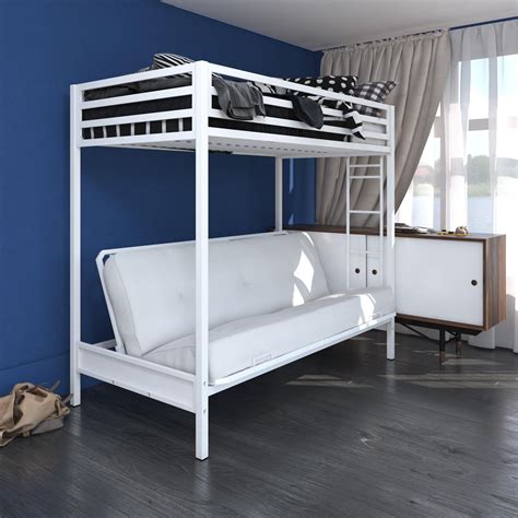 Fits two twin size spring mattresses (no box spring required) with a maximum thickness of 6" each. . Walmart bunk beds